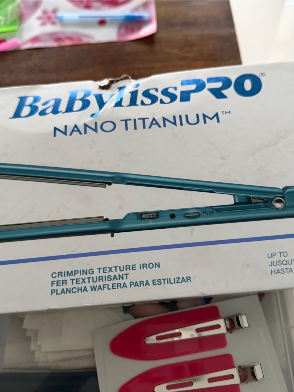 BaBylissPRO Nano Titanium Teal Crimping Texture Iron
